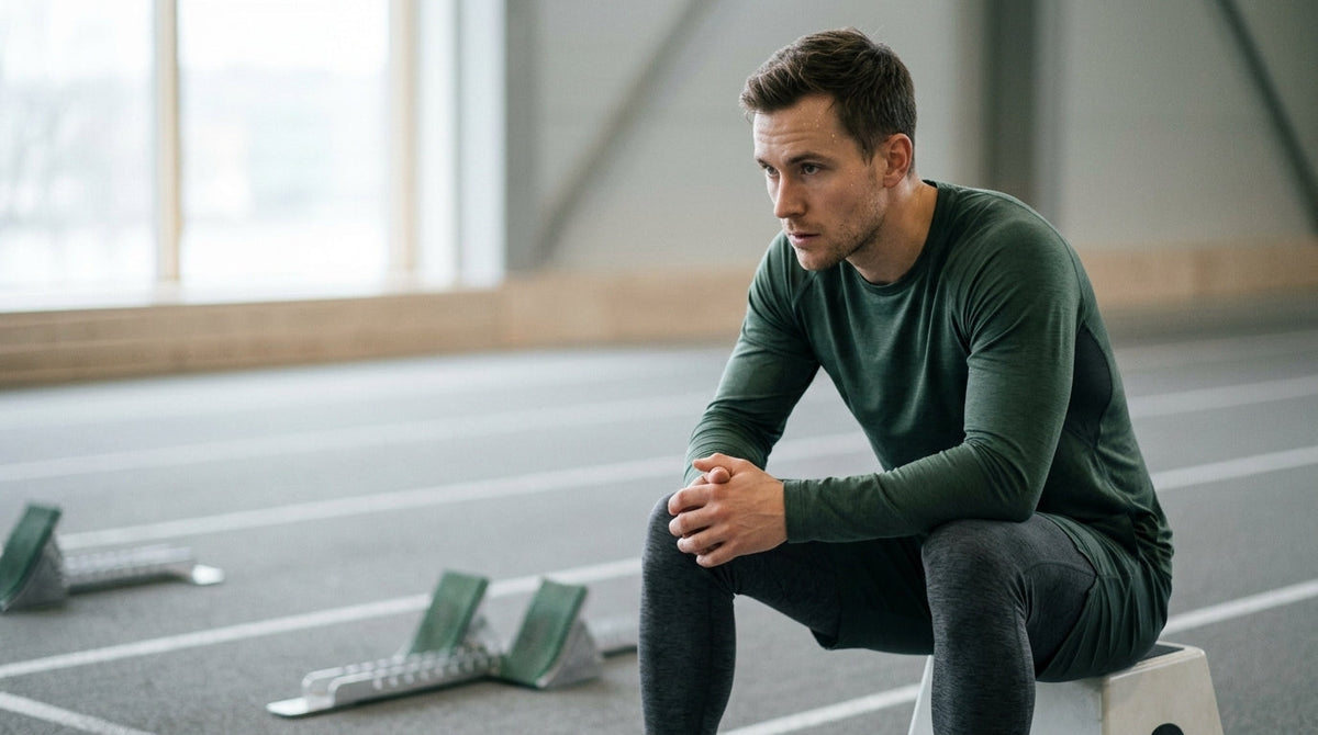 Athlete in indoor track